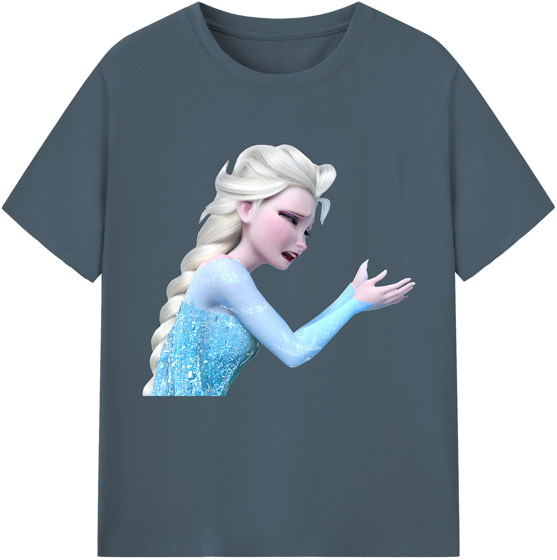 （画像用） アナと雪の女王 アンナ エルサ Frozen Anna Elsa 綿100％半袖Tシャツ（フロントプリント）